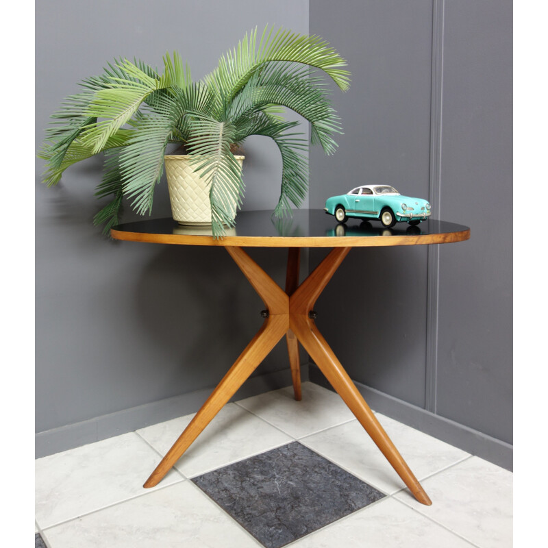 Vintage Black coffee table  formica  1960s