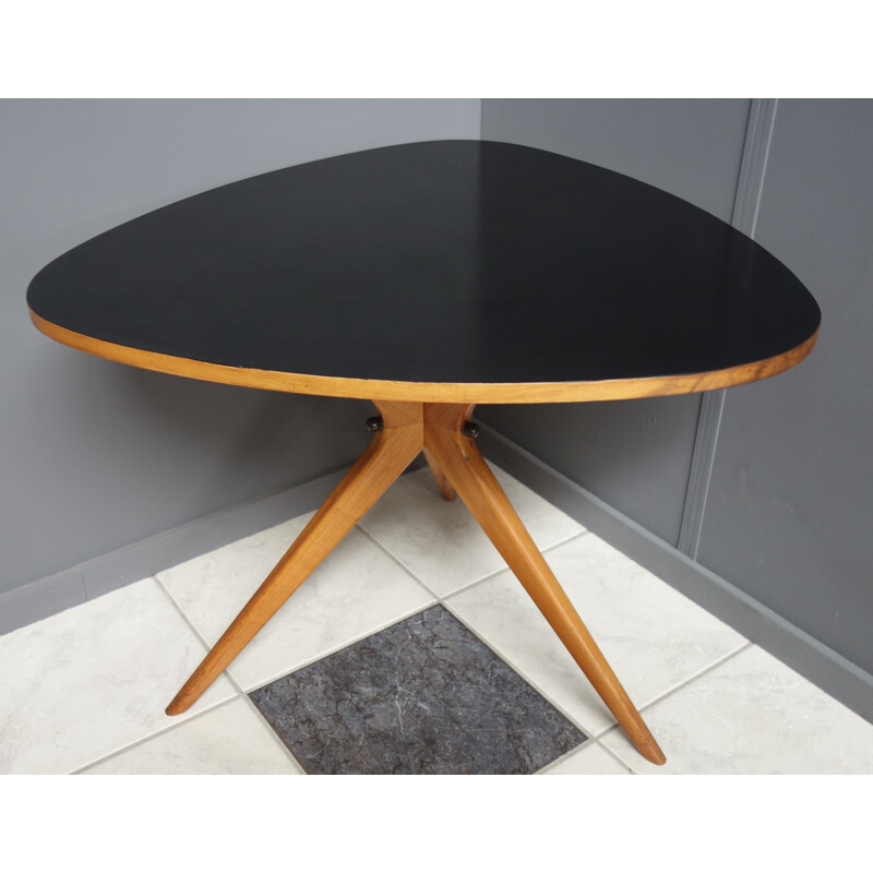 Vintage Black coffee table  formica  1960s