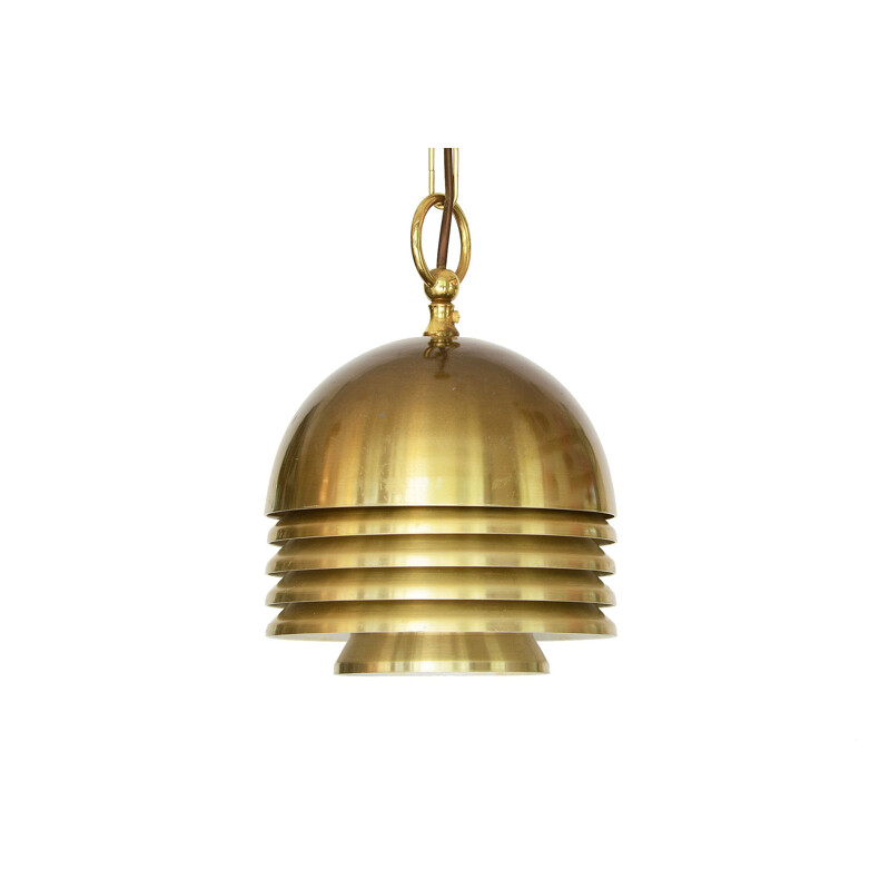 Vintage Golden layered pendant light by T. Röste & Co Norway 1960s