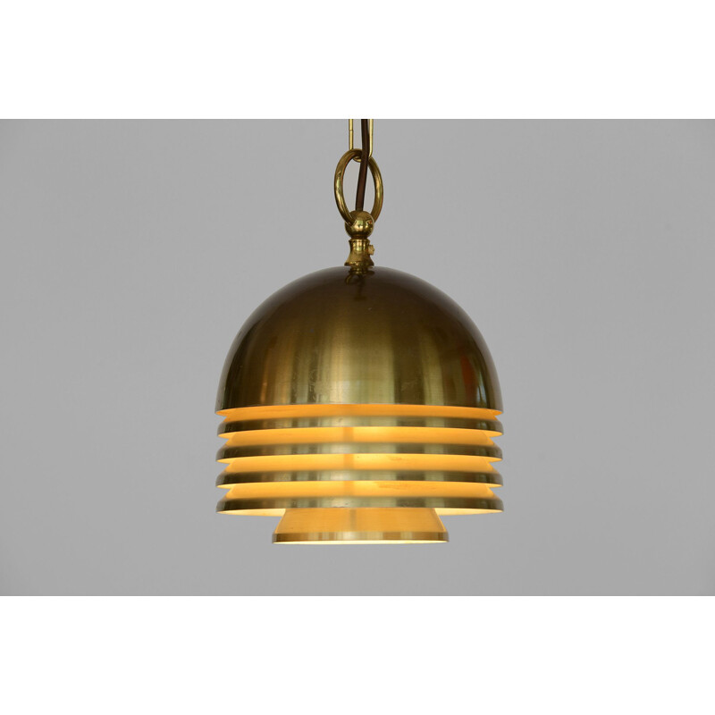 Vintage Golden layered pendant light by T. Röste & Co Norway 1960s