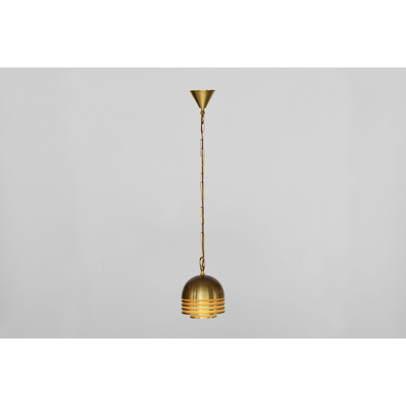 Vintage Golden layered pendant light by T. Röste & Co Norway 1960s