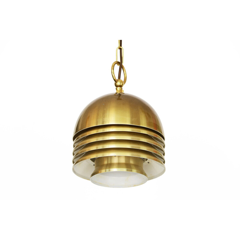 Vintage Golden layered pendant light by T. Röste & Co Norway 1960s