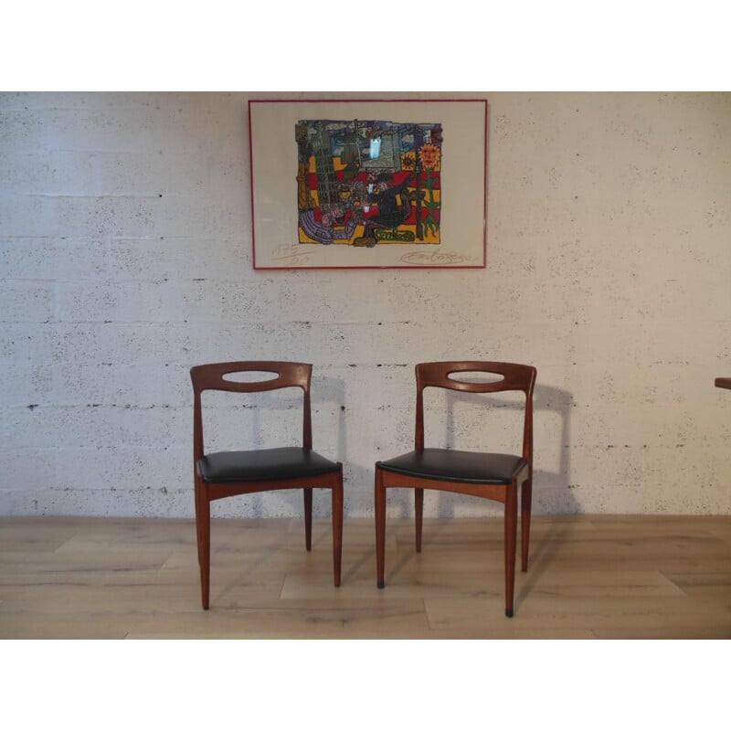 Pair of chairs "Samcom" in teak - 1960s