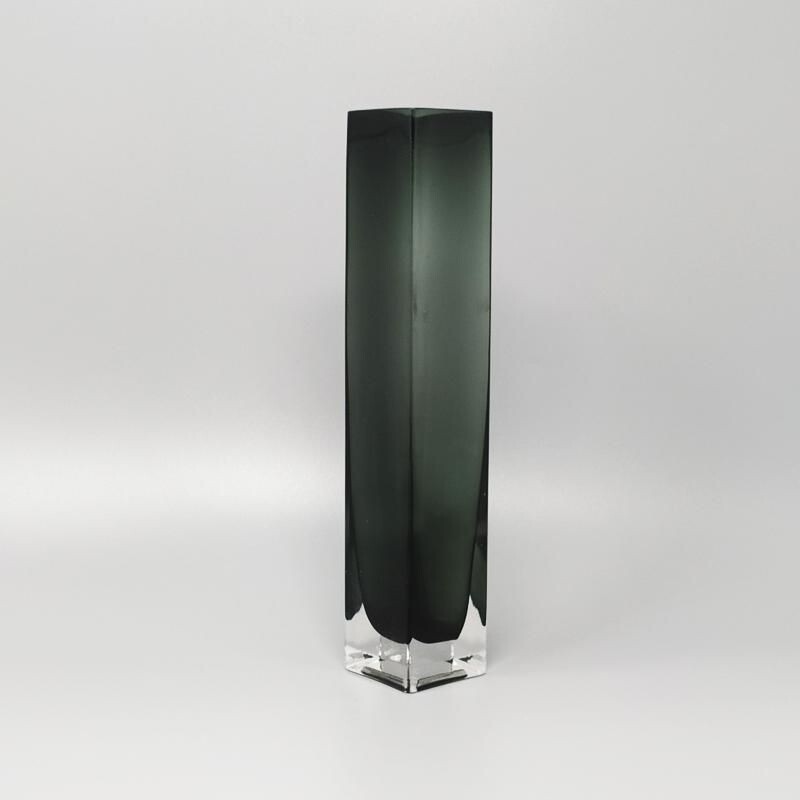 Vintage grey Murano glass vase Italy 1960s