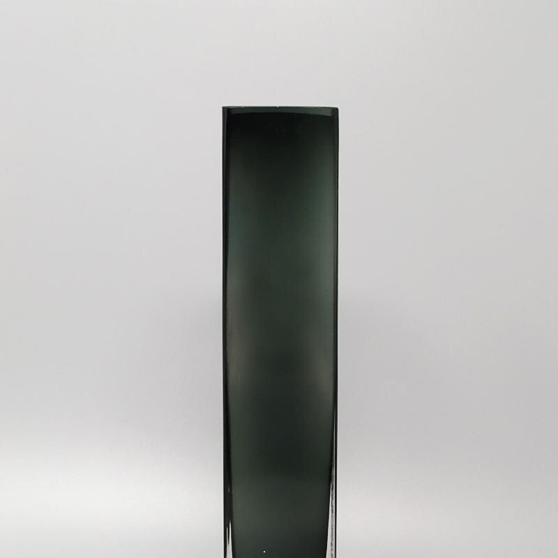 Vintage grey Murano glass vase Italy 1960s