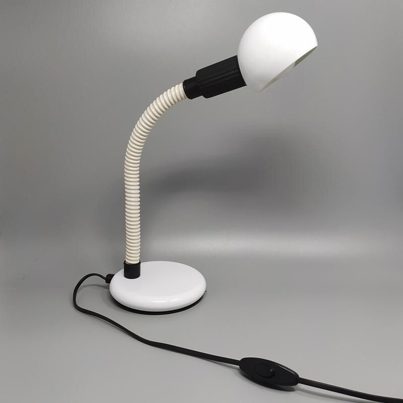 Vintage white table lamp by Veneta Lumi, Italy 1970