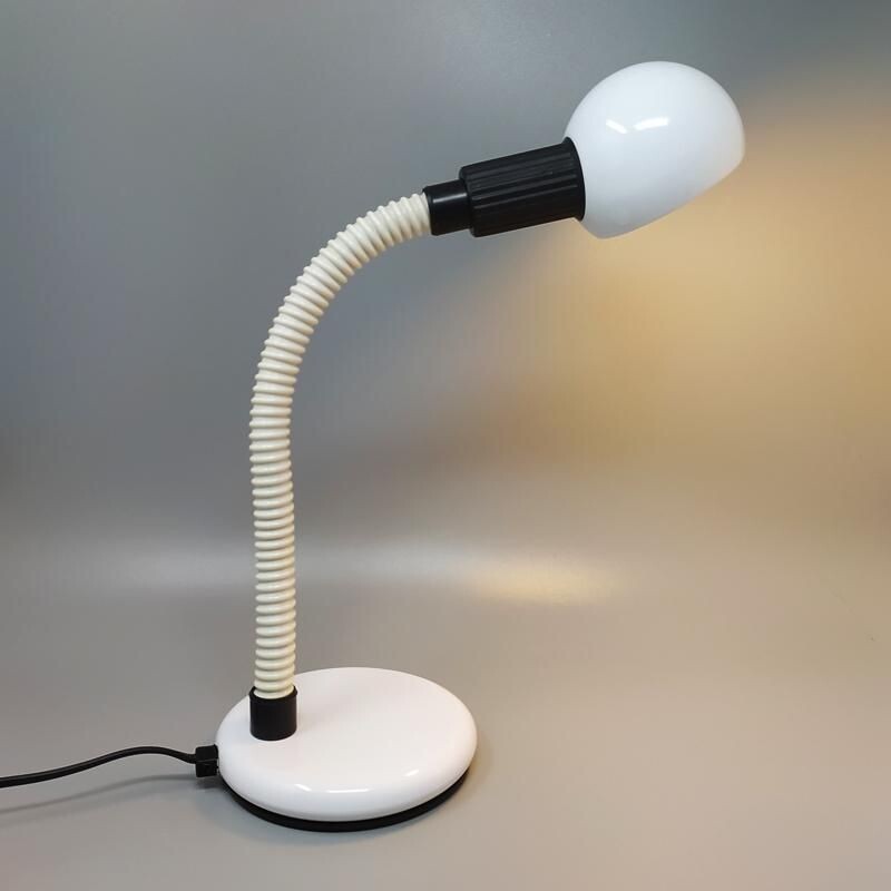 Vintage white table lamp by Veneta Lumi, Italy 1970