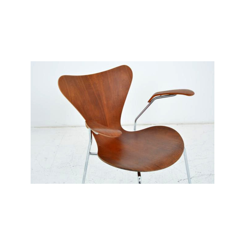 Chaise "serie 7" Fritz Hansen à accoudoirs, Arne JACOBSEN - 1970