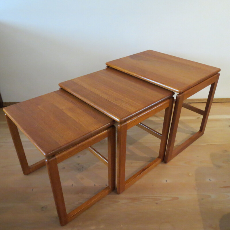 Vintage solid teak tables 1970s