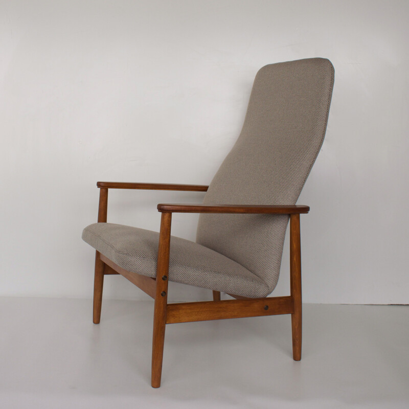 Fauteuil vintage scandinave structure en bois 1960