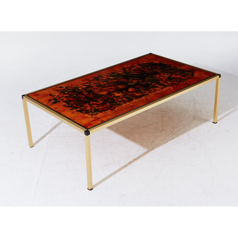 Vintage marble and glass coffee table Sweden 1970s