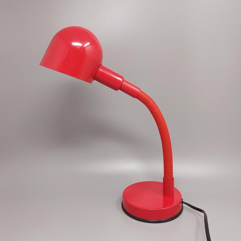 Vintage red table lamp by Veneta Lumi Italy 1970s