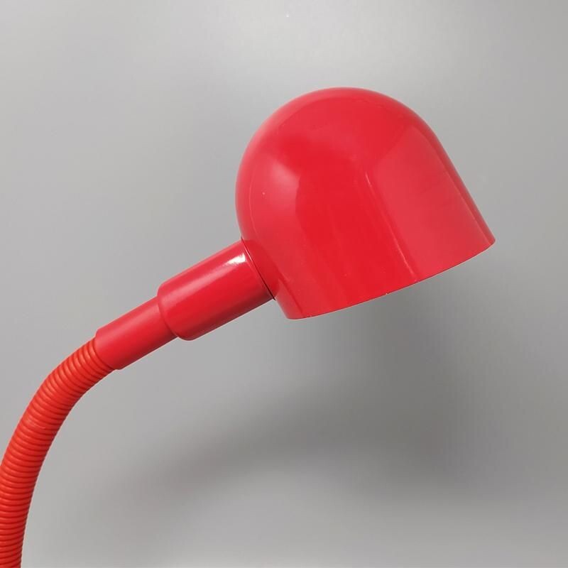 Lampe de table vintage rouge par Veneta Lumi Italie 1970