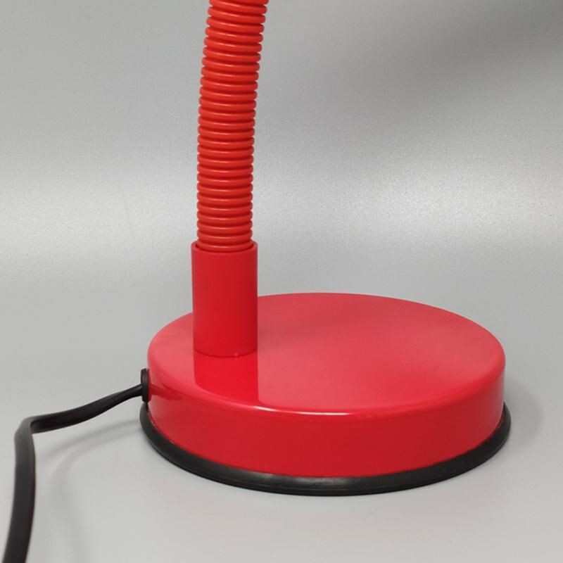 Lampe de table vintage rouge par Veneta Lumi Italie 1970