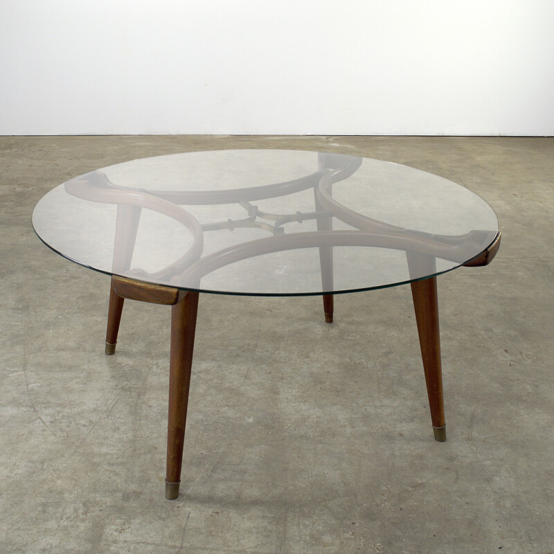 Table basse italienne Giordano Chiesa en teck, Gio PONTI - 1950