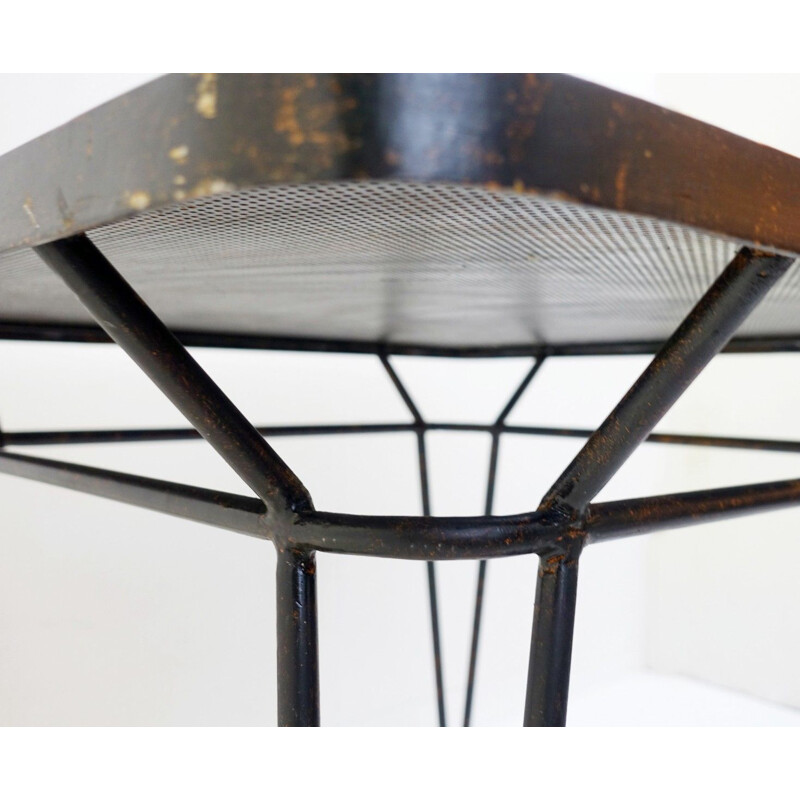 Mesa cuadrada de hierro forjado vintage de Ico parisi