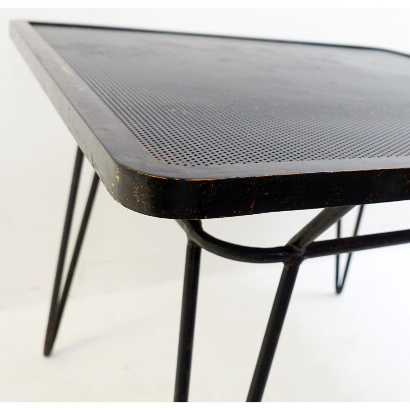 Vintage Square  table in wrought iron by Ico parisi