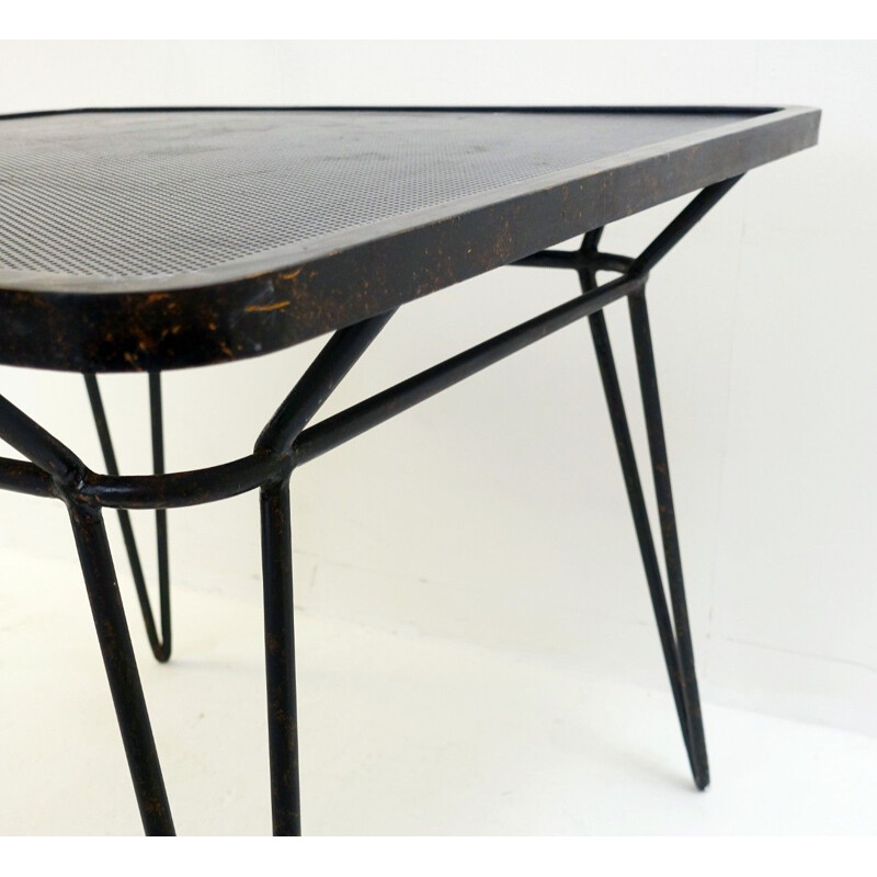 Vintage Square  table in wrought iron by Ico parisi