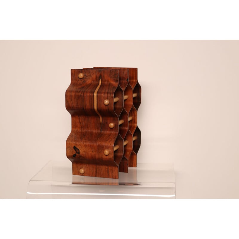 Vintage rosewood wine rack by Torsten Johansson Denmark 1960s