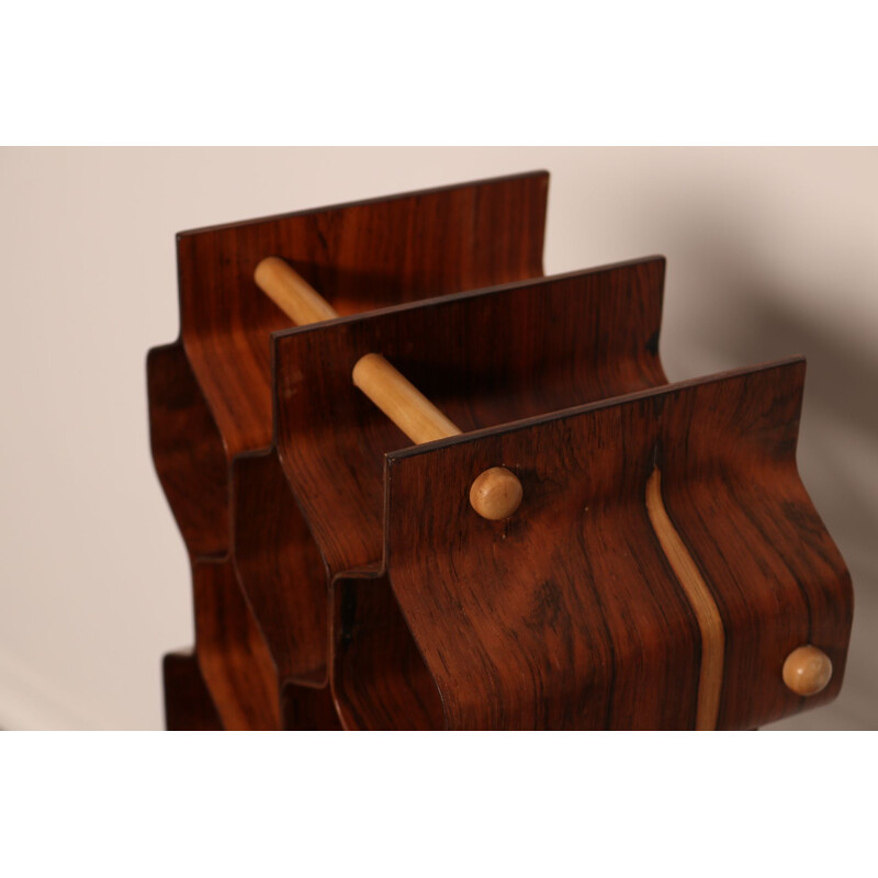 Vintage rosewood wine rack by Torsten Johansson Denmark 1960s