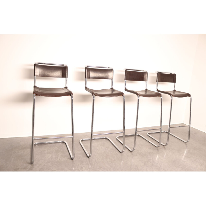 Set of 4 vintage bar stools model S39L by Mart Stam Germany 1960s