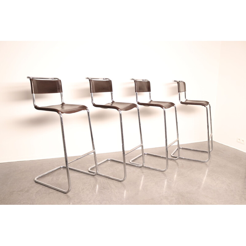 Set of 4 vintage bar stools model S39L by Mart Stam Germany 1960s