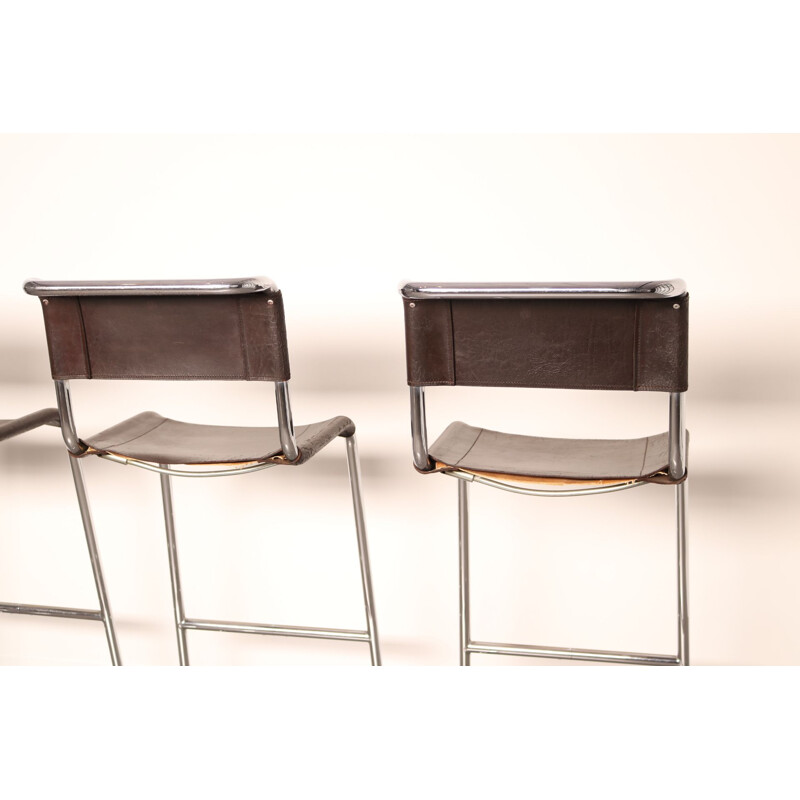 Set of 4 vintage bar stools model S39L by Mart Stam Germany 1960s