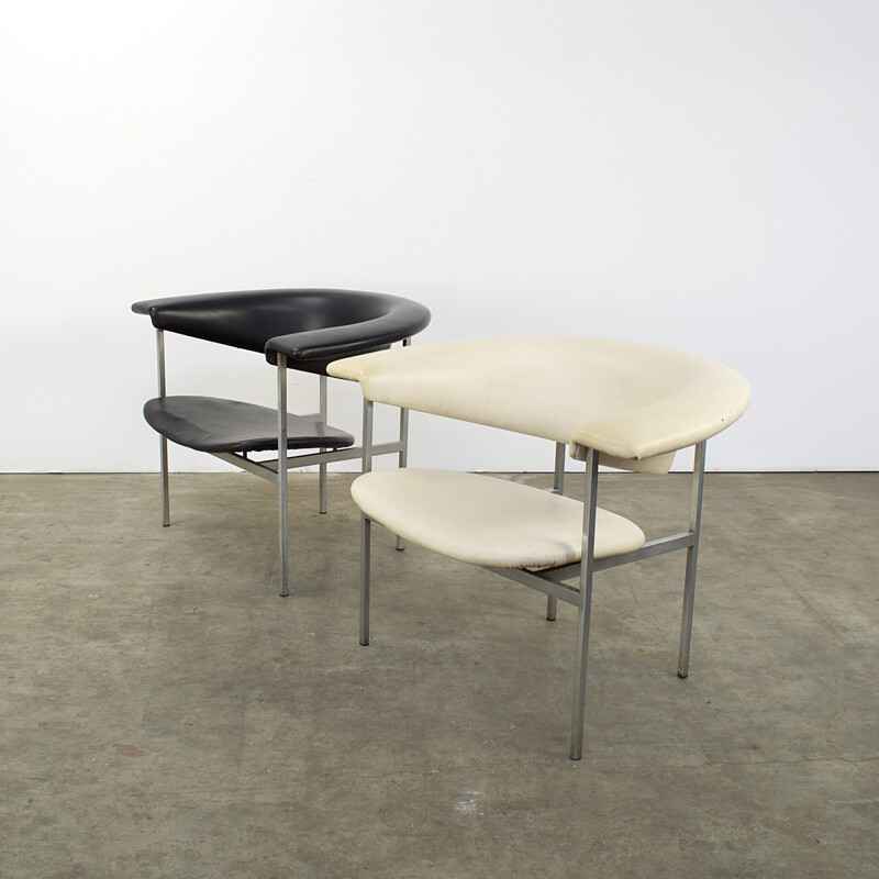 Paire de fauteuils "Gamma" Gaasbeek & Van Tiel en skaï, Rudolf WOLF - 1960s