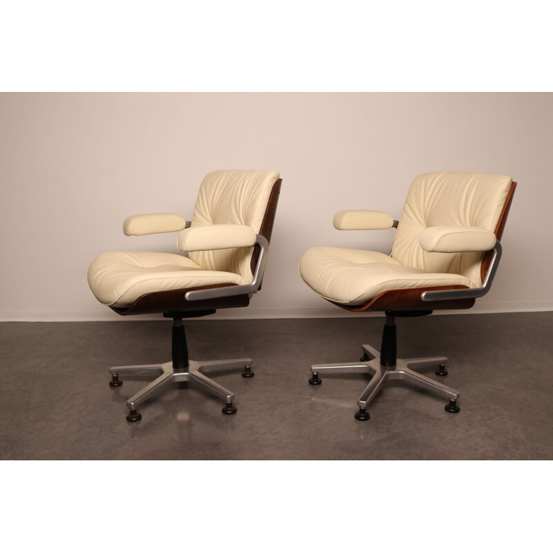 Paires de fauteuils de bureau vintage par Karl Dittert Suisse 1960