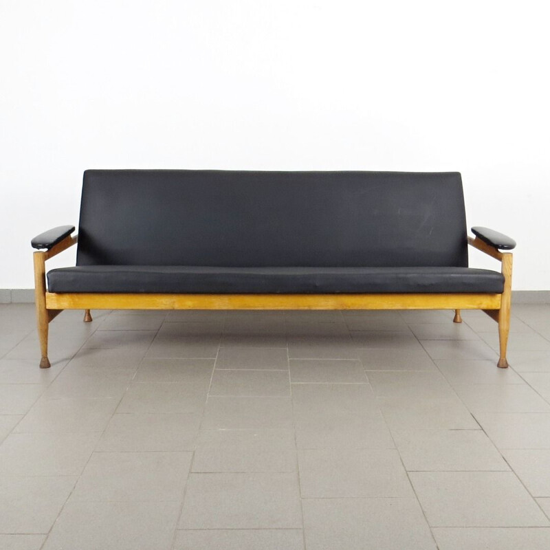 Vintage leatherette sofa bed