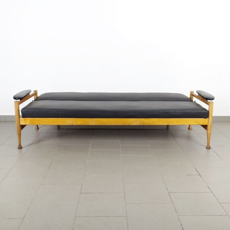 Vintage leatherette sofa bed