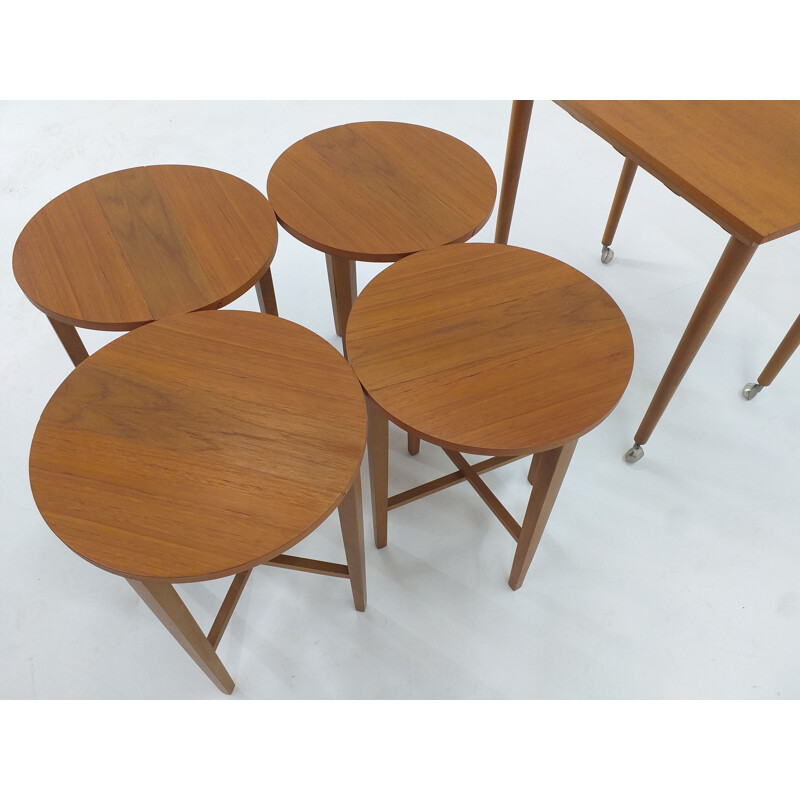 Vintage stools and table by Poul Hundevad Denmark 1960s