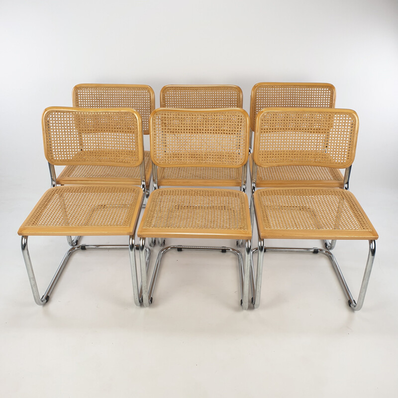 Vintage chairs set of 6 Marcel Breuer B32 Italy