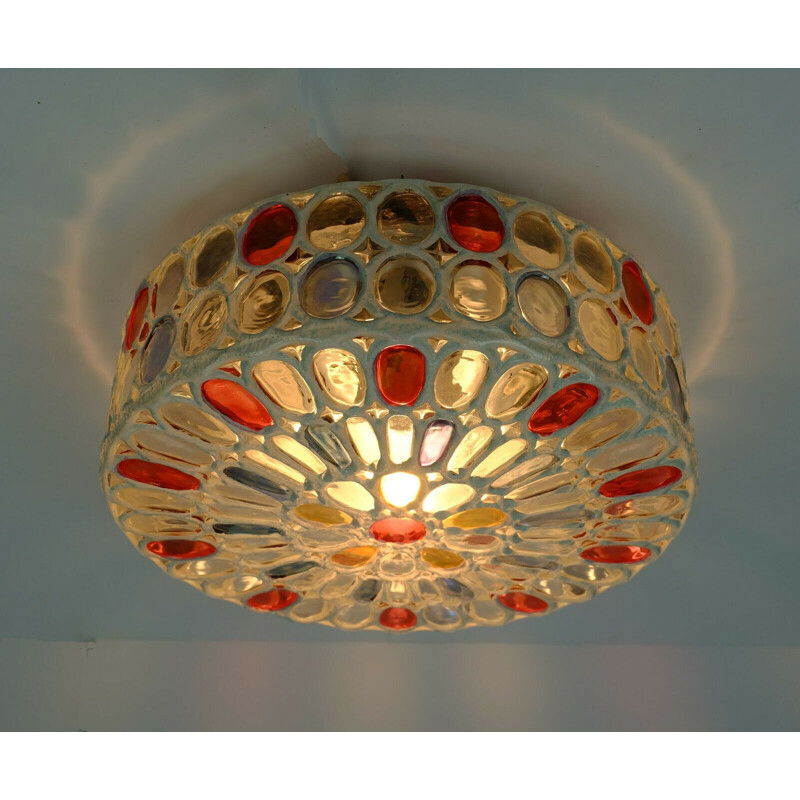 Vintage ceiling lamp by Glashuette Limburg West-Germany 1970s