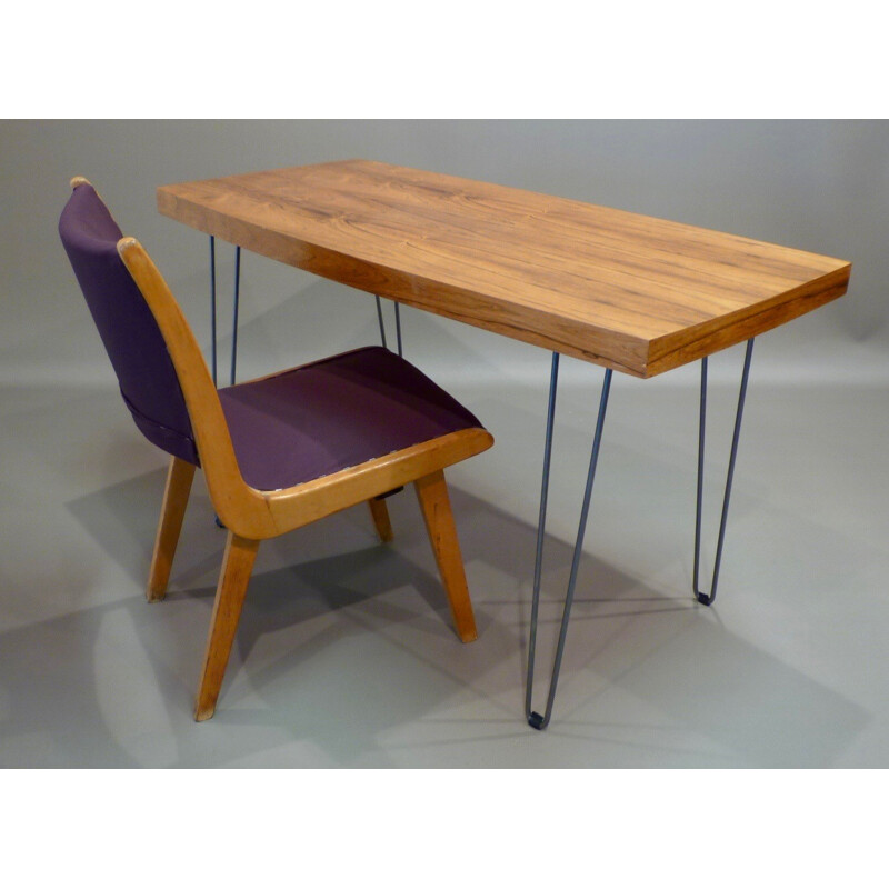 Scandinavian table in rosewood with hairpin legs - 1950s