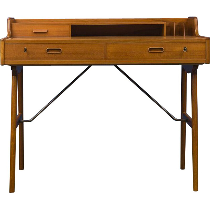 Scrivania vintage in teak modello 56 di Arne Wahl Iversen, Danimarca 1961