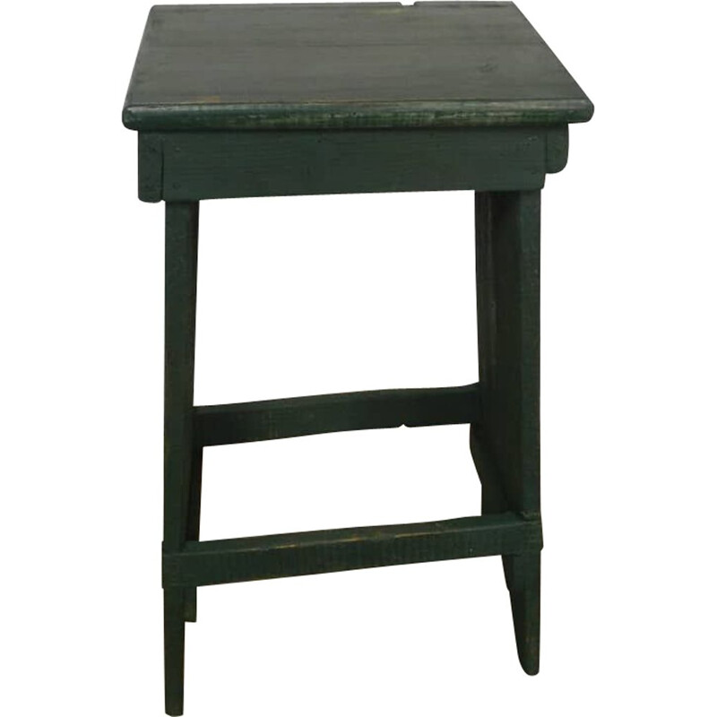 Tabouret vintage en sapin vert