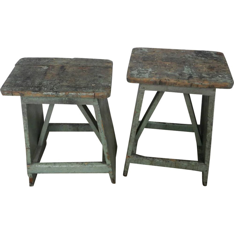 Pair of vintage work stools, 1960