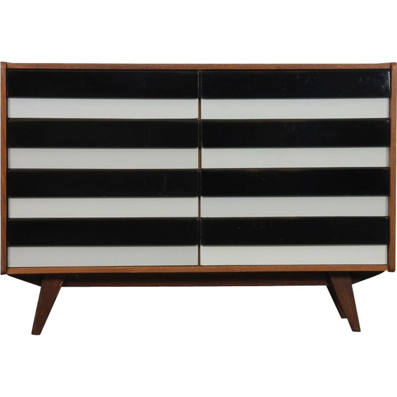 Vintage dark oak chest of drawers by Jiri Jiroutek, model U-453, 1960