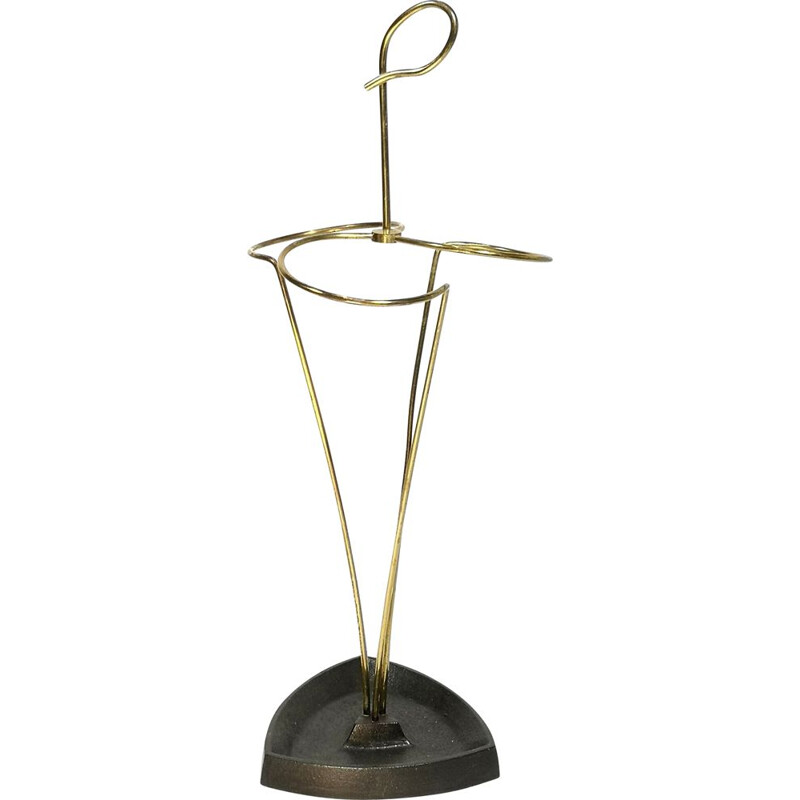Vintage umbrella stand  brass and steel 1960s