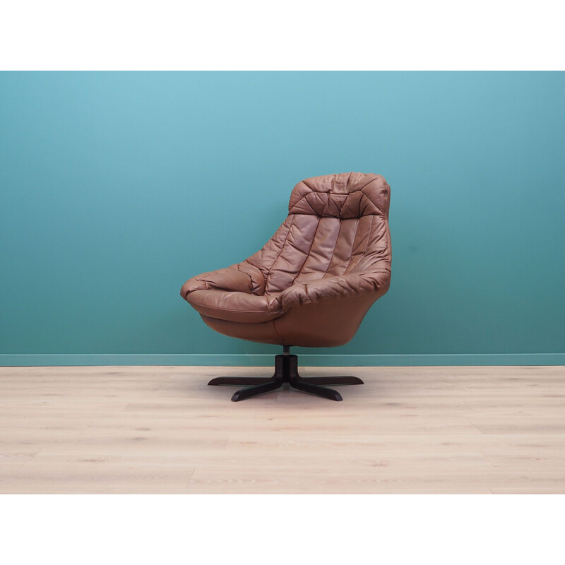 Vintage leather armchair by H.W. Klein Denmark 1960s