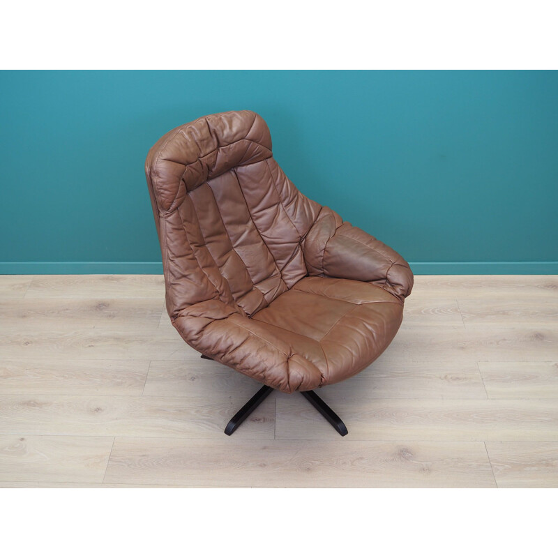 Vintage leather armchair by H.W. Klein Denmark 1960s