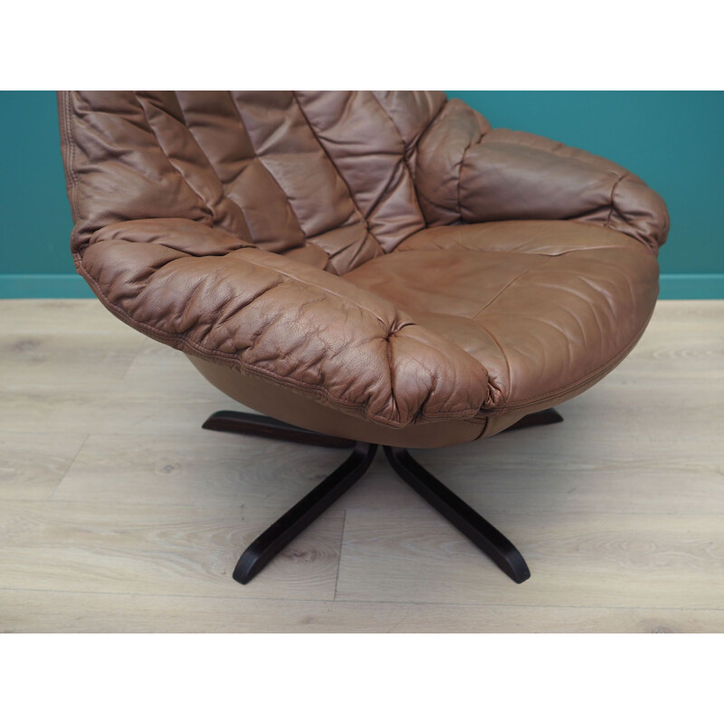 Vintage leather armchair by H.W. Klein Denmark 1960s