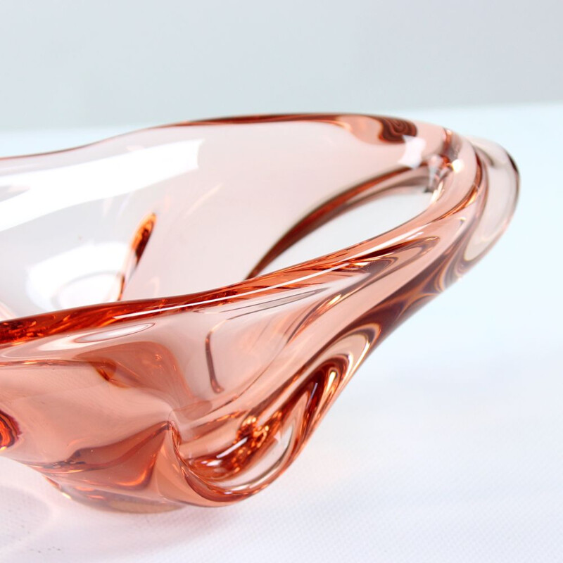 Vintage artistic glass bowl by Josef Hospodka 1960s
