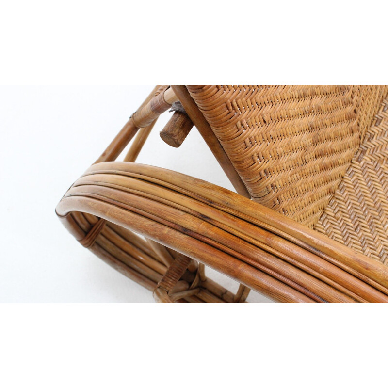 Vintage rattan armchair Italy 1950s