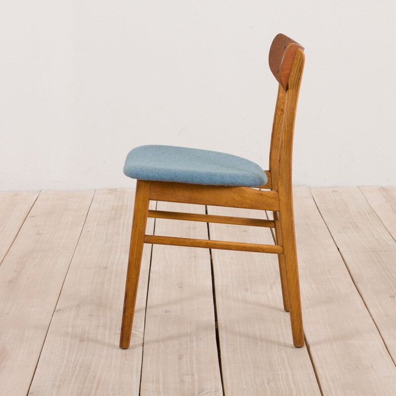 Lot of 4 vintage chairs upholstered in wool Denmark 1960s