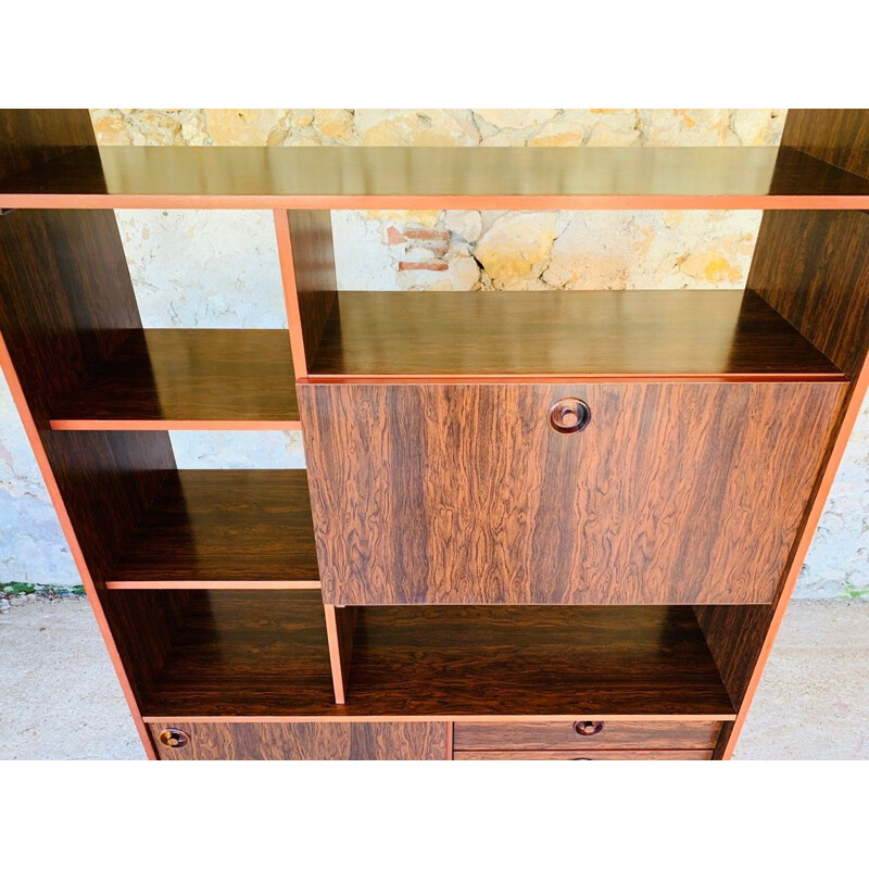Vintage rosewood wall unit by Schreiber 1960