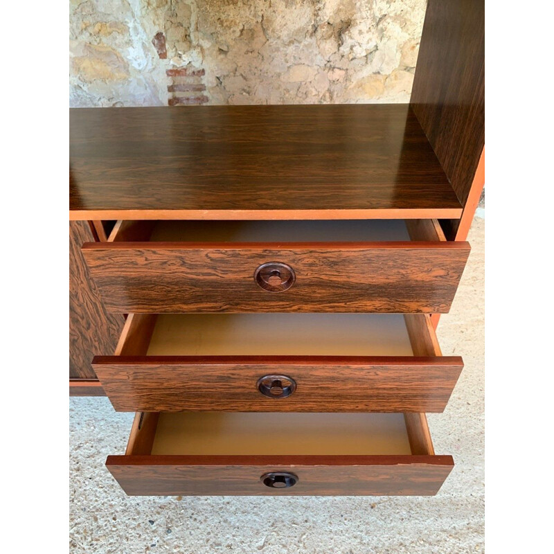 Vintage rosewood wall unit by Schreiber 1960