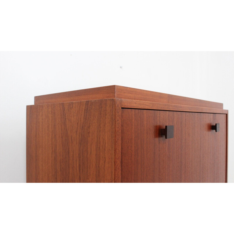 Vintage teak compact wardrobe Italy 1950s