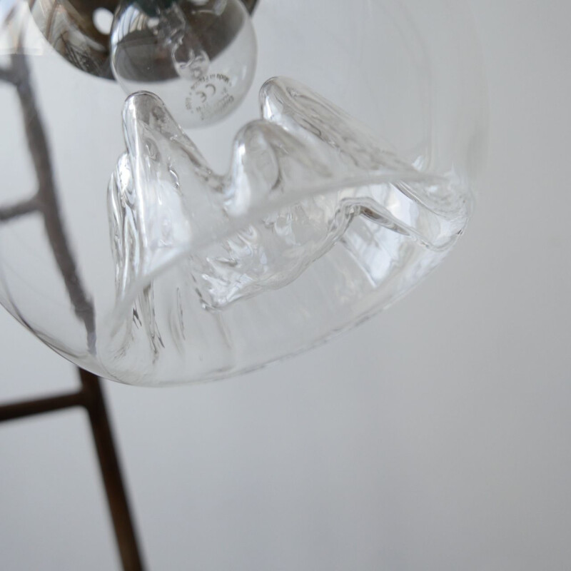 Vintage blown glass pendant lamps fixtures, Italy 1960
